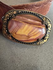 Amazing Stone And Brass Belt Buckle Belt Size 46