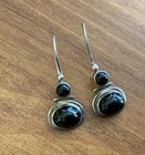 Beautiful Sterling Silver Black Onyx Silpada Earrings — photo 1