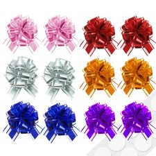 12 PCS 6 Inch Multi Color Large Pull Bow Gift Wrapping Basket Wedding Decor