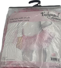 Girl's Tule Tutu With Mesh Flocked Polka Dots - Pink - One Size - 100 Nylon