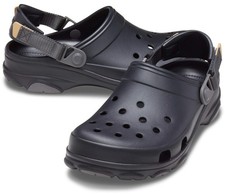 Crocs Unisex Clogs with Adjustable Heel Strap, Black, 11 Men 13 women