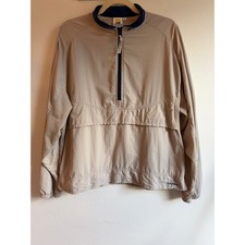 Vtg Solumbra 1/4 Zip Windbreaker Jacket Beige&Blue Made in USA | Men's M/Unisex