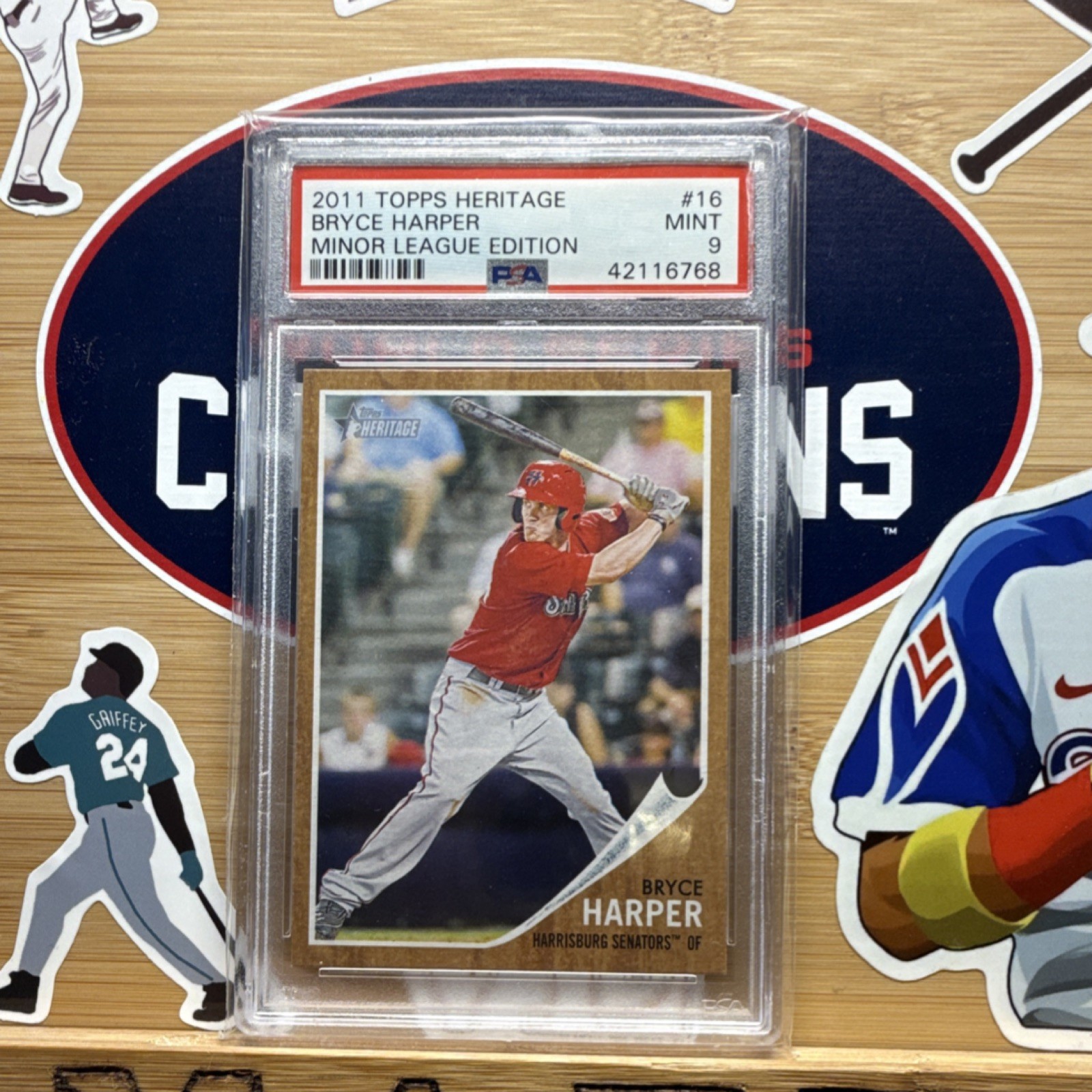 2011 Topps Heritage Minor League Bryce Harper Rookie Base #16 PSA 9 Senators