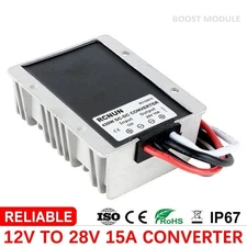 DC Step-Up Boost Converter 12V to 28V 15A 420W DC DC Power Supply Car Durable