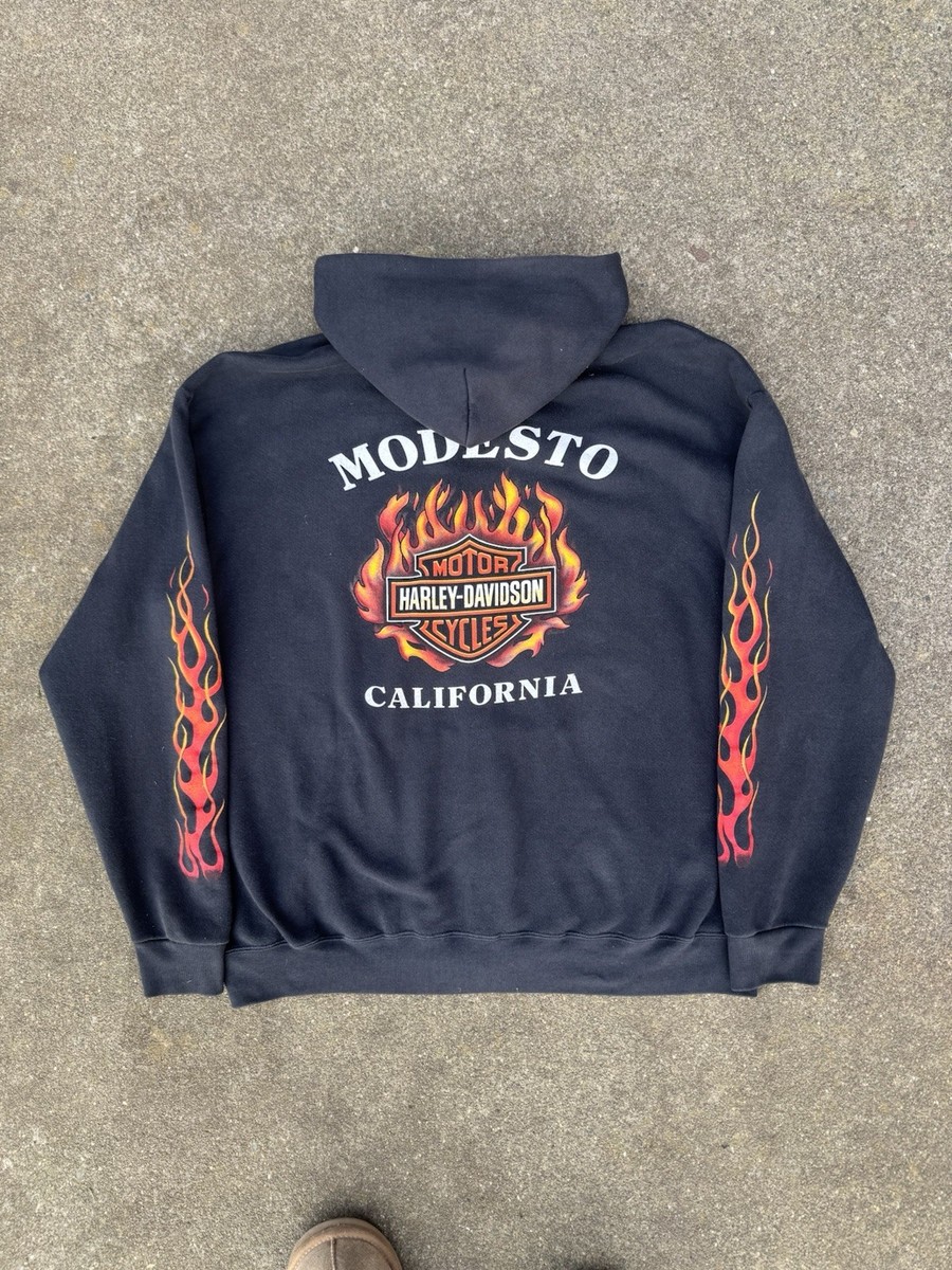 vintage 90s Harley Davidson made in USA Modesto California zip up