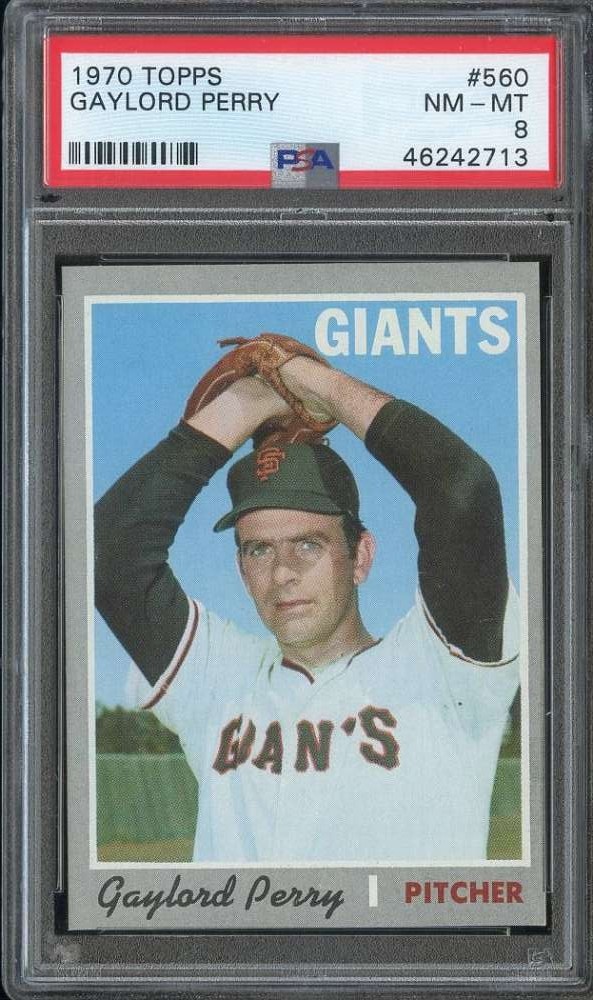 1970 TOPPS #560 GAYLORD PERRY PSA 8 GIANTS HOF *B70017