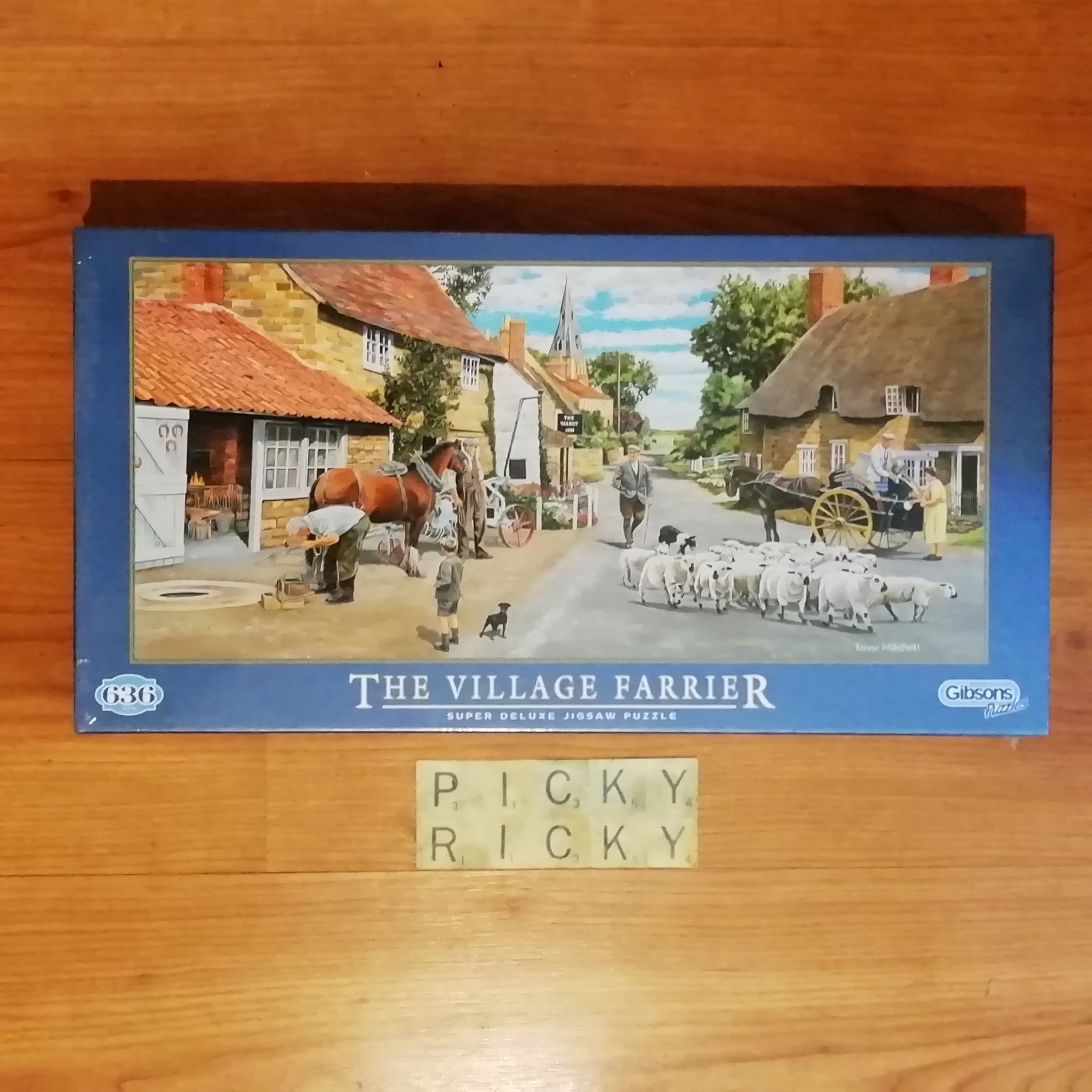 The Village Farrier 636 Piece Jigsaw Puzzle by Gibsons 13"" x 27"" - New/Sealed