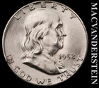 1952-S Franklin Half Dollar - Very Near FBL - Choice Gem BU++++  #K1193