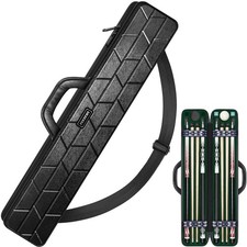 Pool Cue Case, Hard Shell Pool Stick Case 4x4 with 10 Padded Slots, Heavy-Dut...