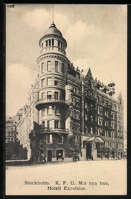 Stockholm, K. F. U. M:s ny hus, Hotell Excelsior, Ansichtskarte 
