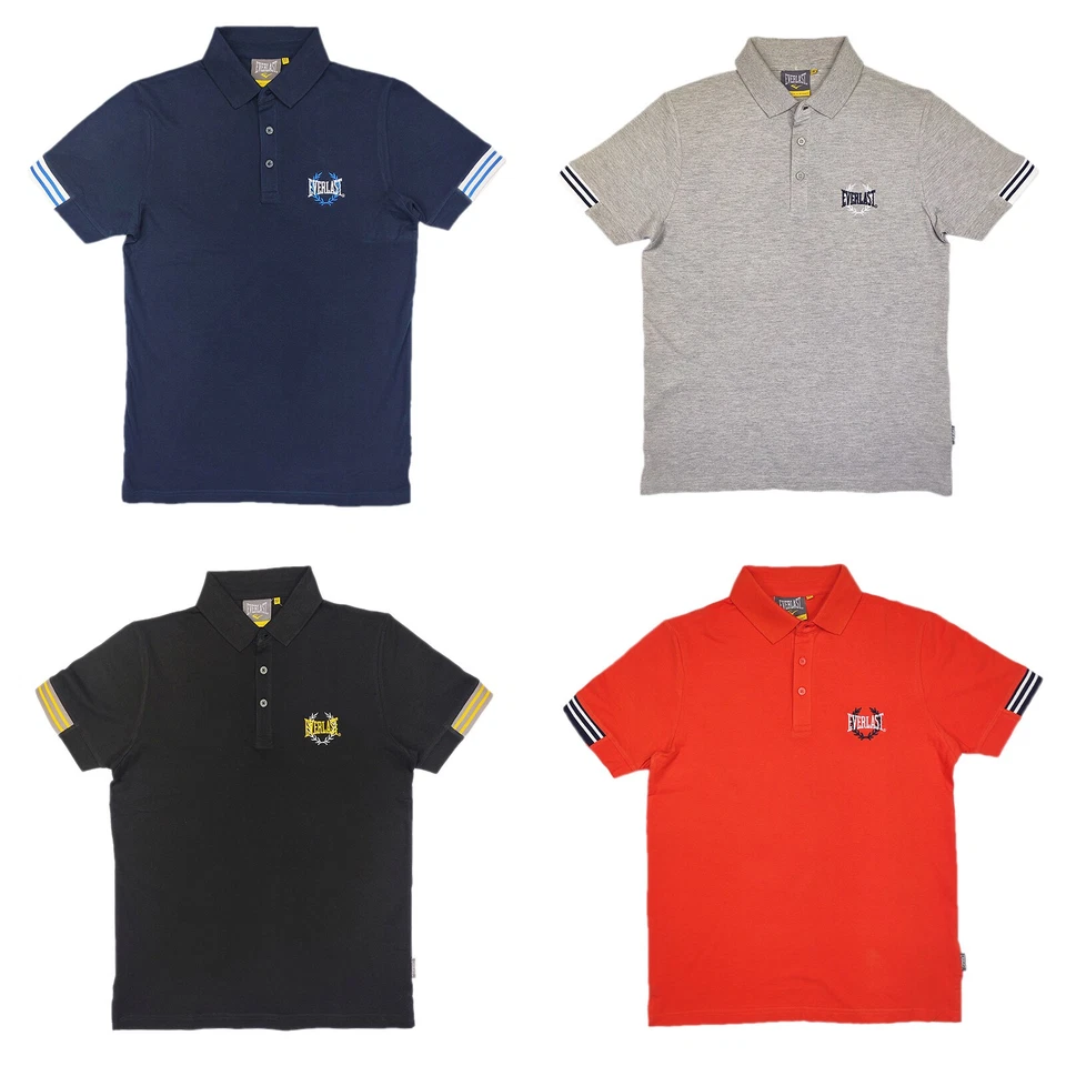 Polo Hombre EVERLAST 100 % Algodón Media Manga Corta Camiseta Camiseta... - Imagen 4 de 4