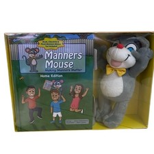 NEW in BOX Manners Mouse Home Edition Book  Plush Toy Set Kids Ages 4-11