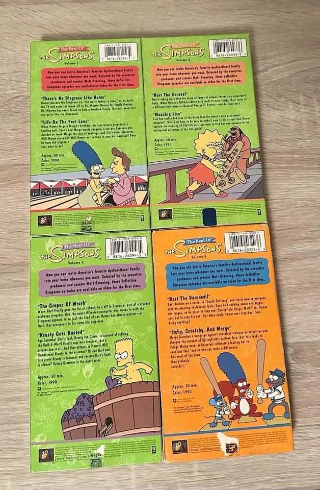 Simpsons The Best Of The Simpsons Volumes 1-3 & Volume 6 VHS Box Set Fox Video - Image 3 of 4