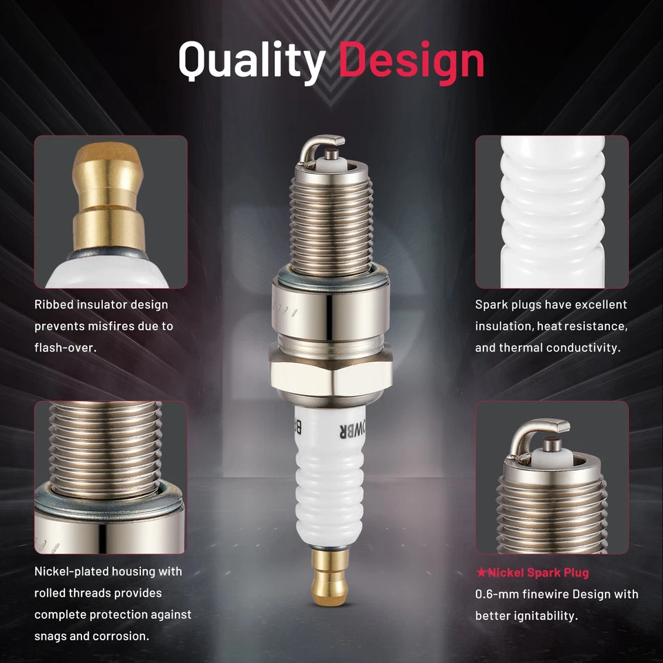 4PCS Ceramic Iridium Spark Plugs For 1986-1989 Nissan D21 2.4L l4 7131 BPR6ES - Image 3 of 4