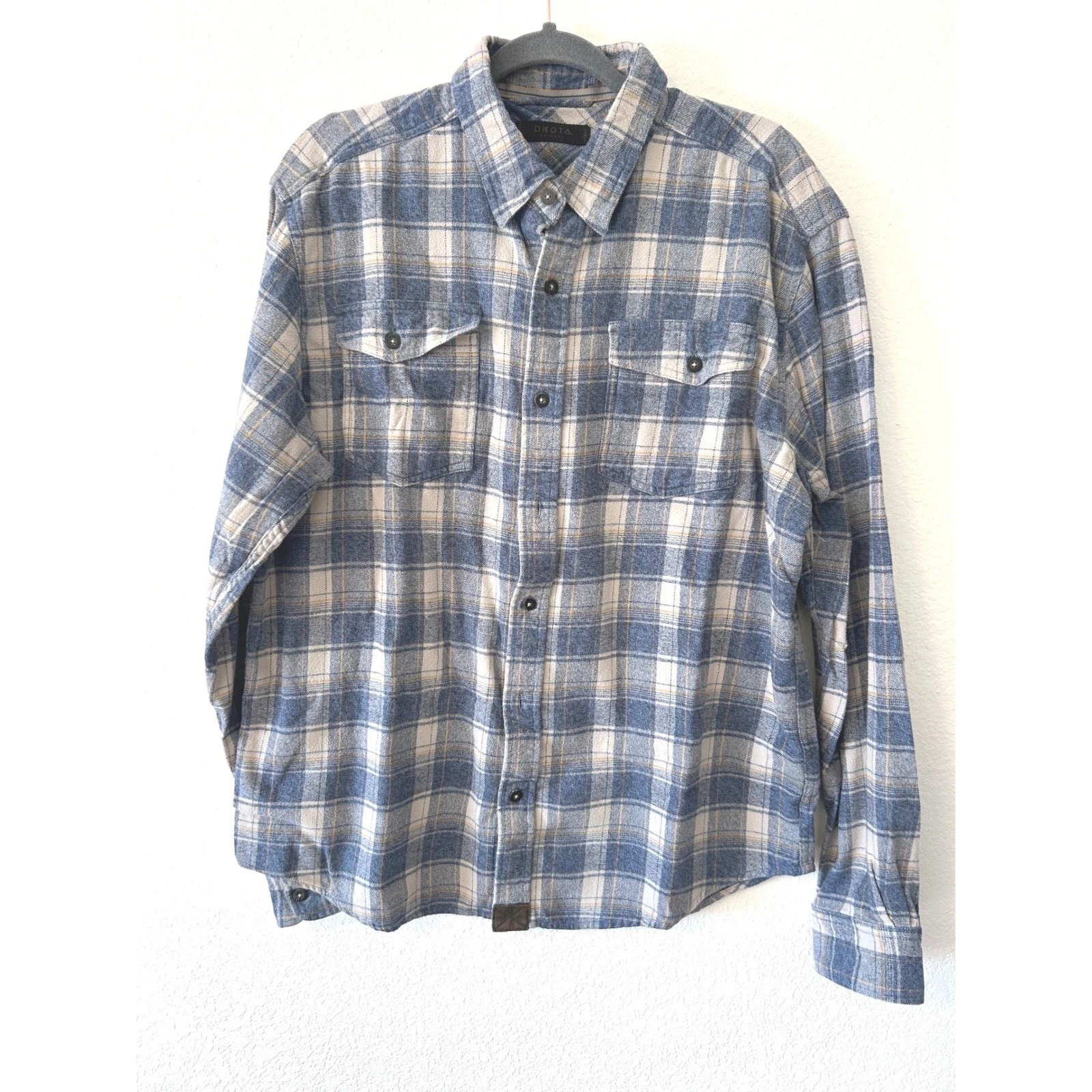 Dakota Grizzly Mens Blue Plaid Long Sleeve Flannel Button Down Shirt XL
