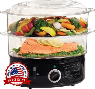 Vaporera Electrica Cocina A Vapor Olla De Coccion Alimentos Saludables NEW US.