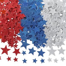 Foam Star Stickers, 150 Pcs 4th of July 150Pcs Red Blue and Silver-patriotic