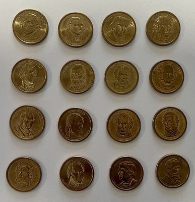 16 Different 2007-2009 Presidential $1 Dollar Coins D Mint Lot No Duplicates