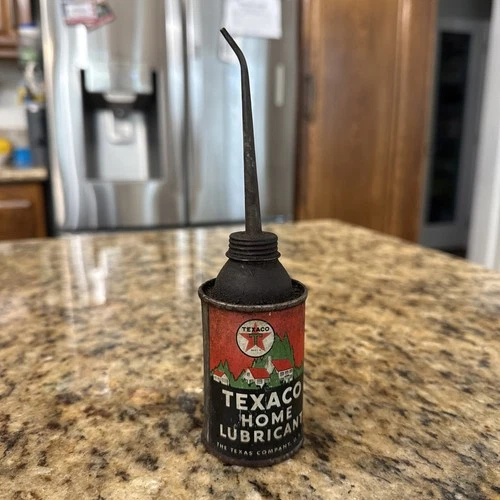 Vintage Original "Texaco Home Lubricant" 3 oz Oil Can with Spout EMPTY