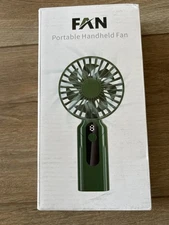 Portable Handheld Fan F4 – Rechargeable USB Mini Fan with 3 Speeds – Green