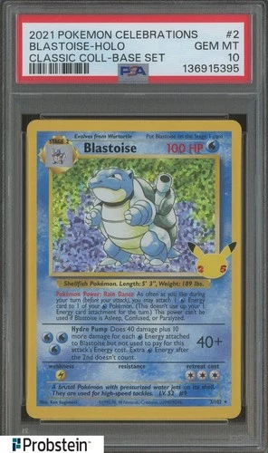 2021 POKEMON CELEBRATIONS #2 BLASTOISE-HOLO CLASSIC COLL-BASE SET PSA 10