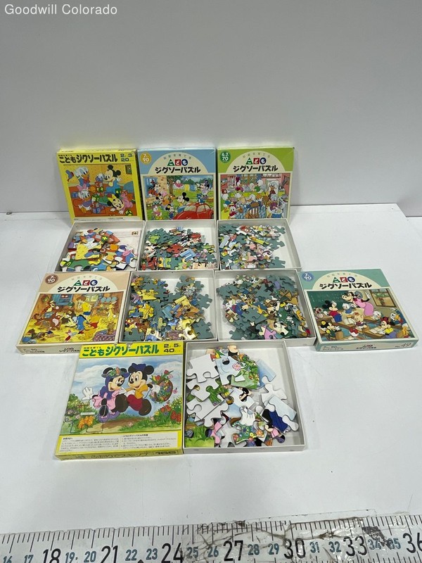 Disney AEQ Jigsaw Puzzle Set Lot Model 49 165 101 45 141 186 Boxed Japan