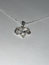 Silver Diamond Infinity Heart Necklace GLENCARA Brand New RPR 95£