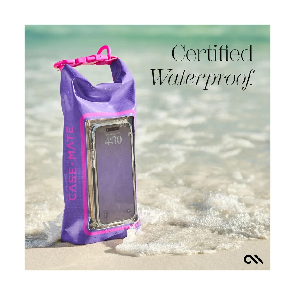 Case-Mate Purple Paradise Mini IP68 Waterproof Bucket Bag - Roll To... Fast Ship Foto 3 de 4