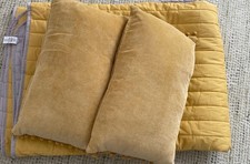 Ochre Mustard Grey next Throw Top Condition 150 X 200 & 2 Free Lumber Cushions