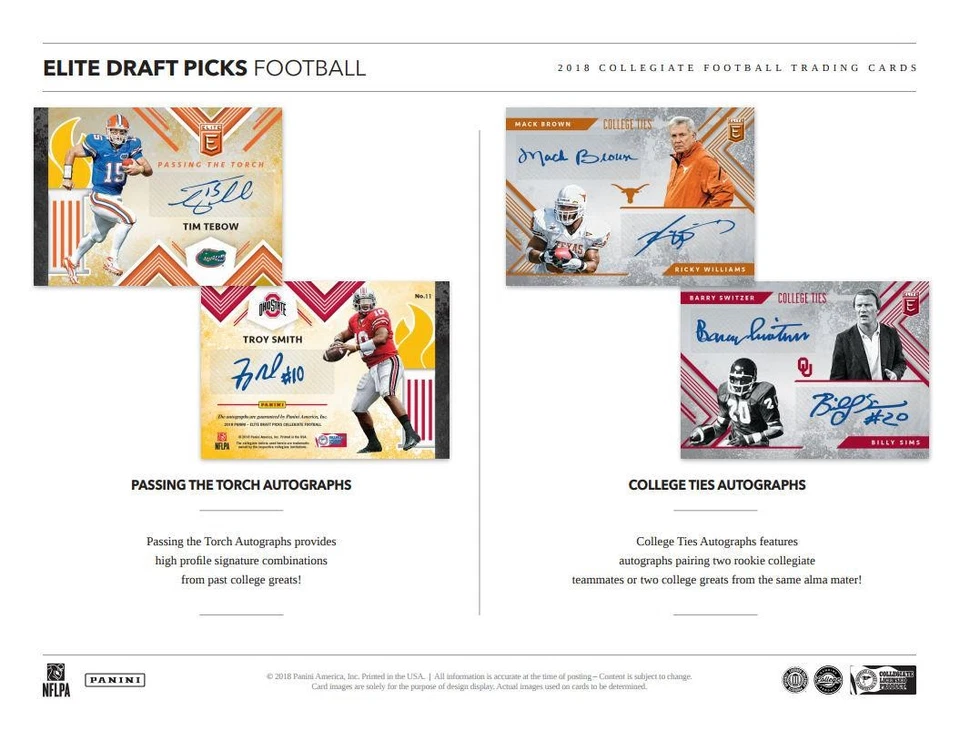 2018 PANINI ELITE DRAFT PICKS FOOTBALL HOBBY BOX - Image 3 of 4