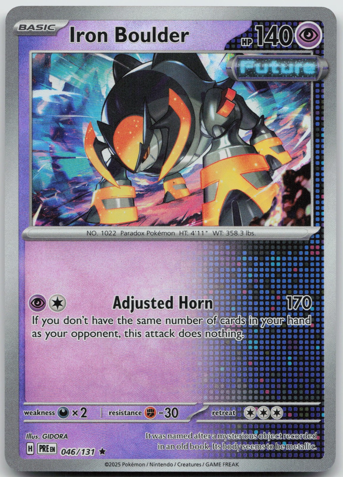 Iron Boulder (Master Ball Pattern) Rare SV: Prismatic Evolutions 046/131 NM