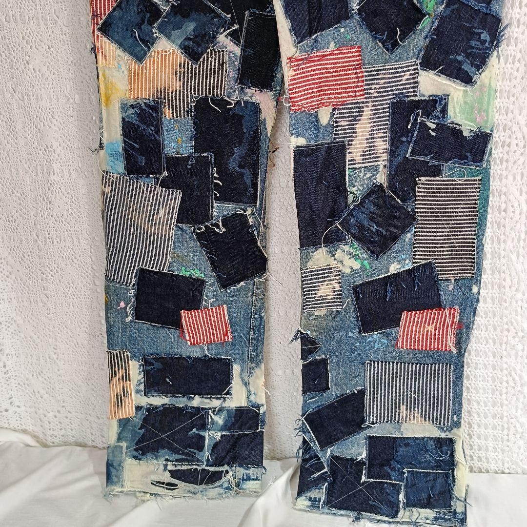 Remake Remake Denim Evisu Jeans Patchwork One of … - image 13