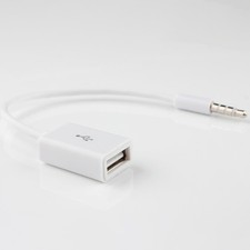 AUX Audio Plug Jack 3.5MM Male To USB2.0 Female Converter Cable Cord For Car MP3