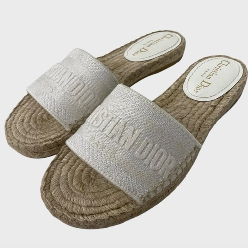 Sandales espadrilles Christian Dior neuves jamais portées crème Granville pointure 35