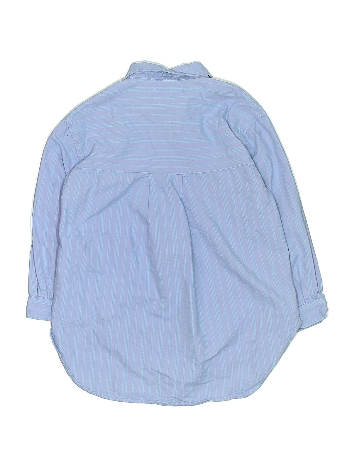 Zara Girls Blue 3/4 Sleeve Button-Down Shirt 9 thumbnail 2