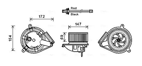 Ventola abitacolo MS8617 AVA QUALITY COOLING per MERCEDES-BENZ VW