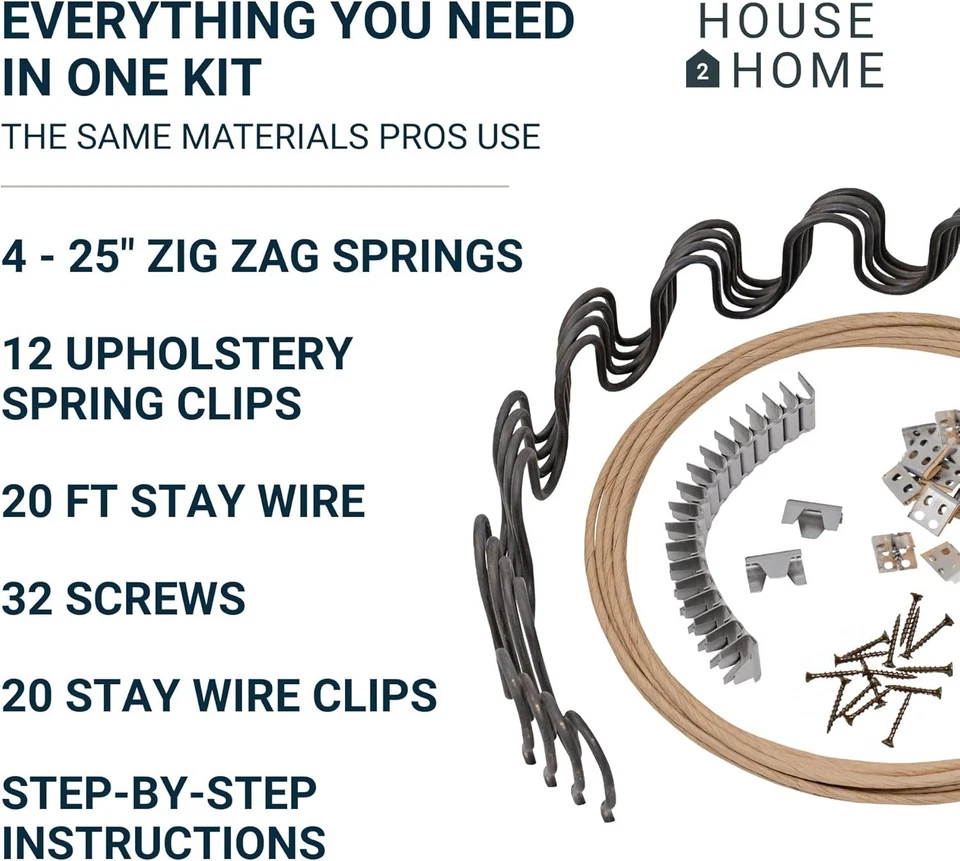 25" Couch Spring Repair Kit to Fix Sofa Support for Sagging Cushions - includ... - Image 4 of 4