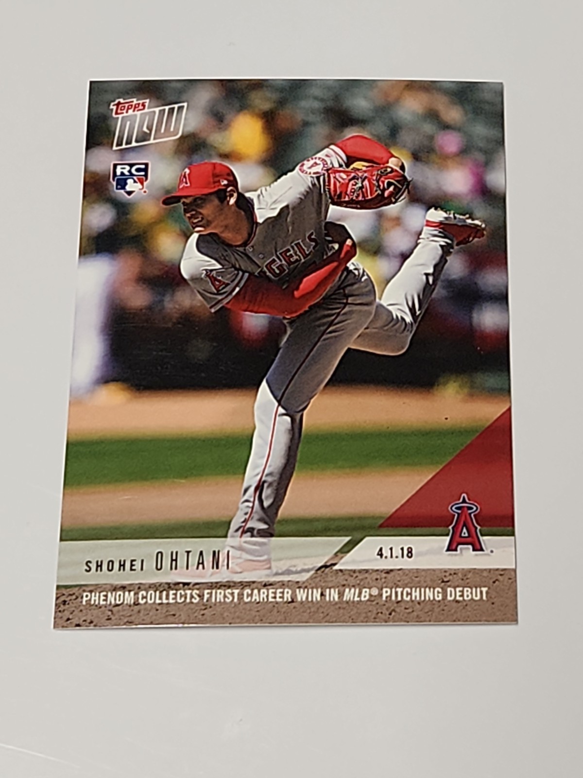 2018 Topps Now SHOHEI OHTANI #23 RC 1st Win In MLB Pitching Debut