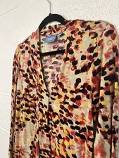 Simply Vera Wang brushed spots long sleeve shirt Swan Neck  Neckline Sz M