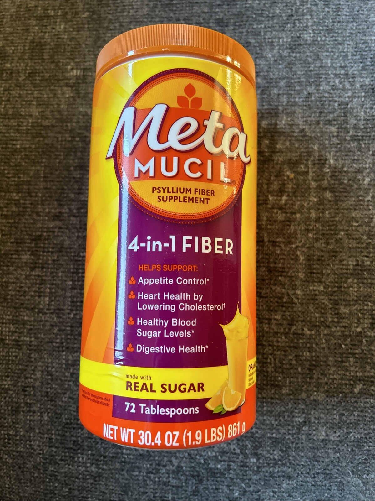 New Metamucil Psyllium 4 in 1 Fiber - Orange 30.4 oz Powder Exp Date ...