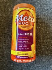 New Metamucil Psyllium 4 in 1 Fiber - Orange 30.4 oz Powder Exp Date: 08/2027 