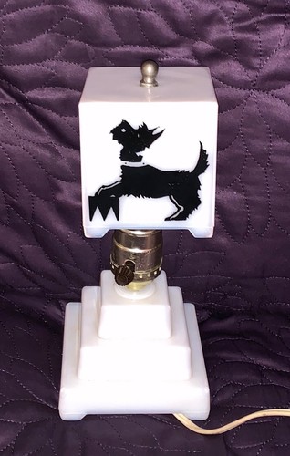 ART DECO SCOTTIE HUND KLEINER NACHTSTÄNDER LAMPE BOUDOIR SCHLAFZIMMER MITTE DES JAHRHUNDERTS - Bild 2 von 8