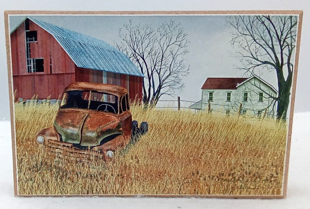Billy Jacobs Truck Block Sign Wood Farmhouse Barn Silo Trees Country Fence Rustic Decor
