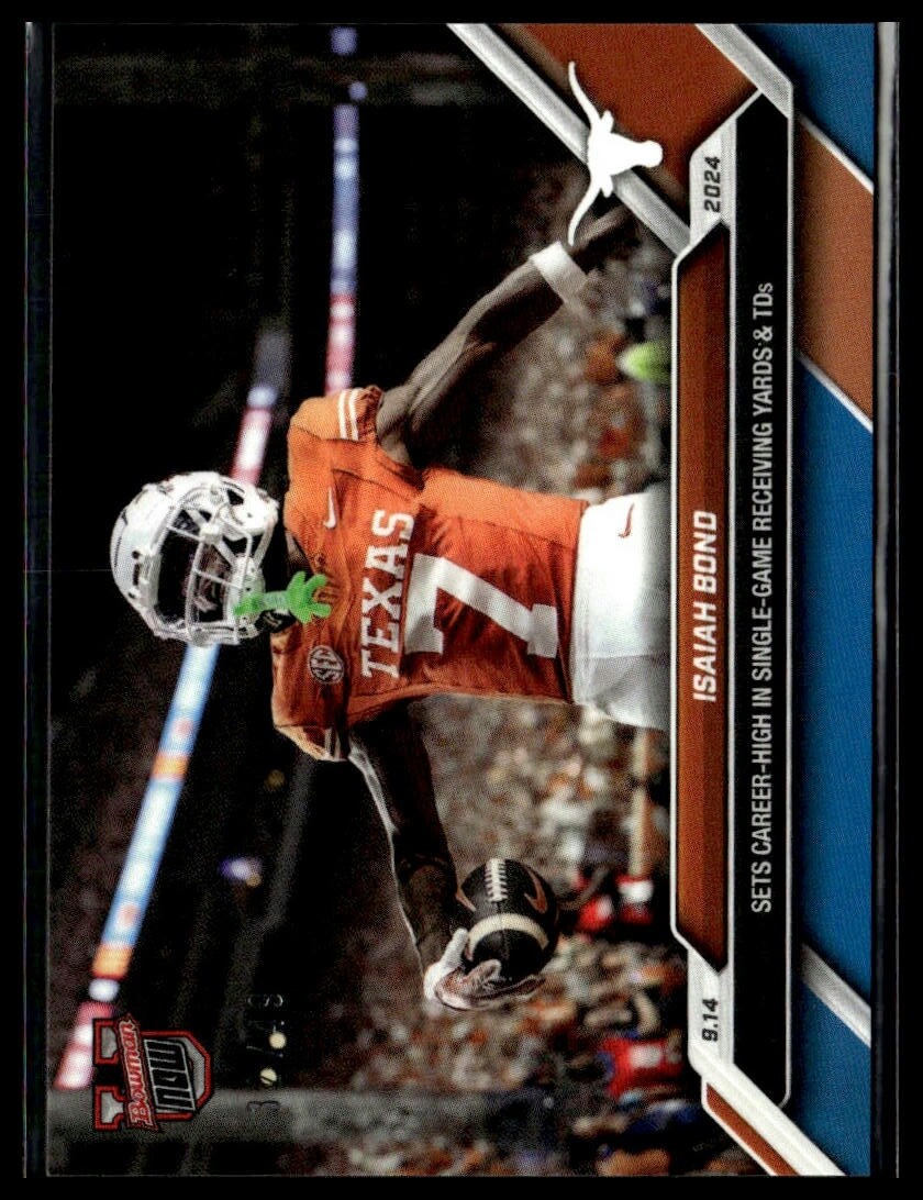 2024 Topps Bowman U Now 13 Isaiah Bond Texas Longhorns Career High Blue 32/49