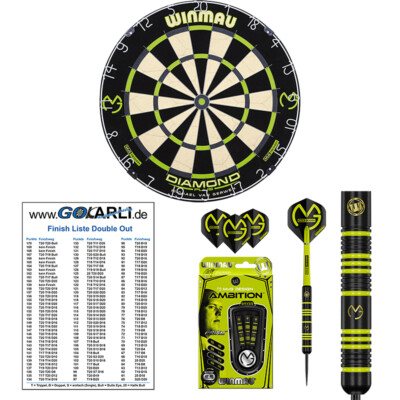 Winmau MvG Diamond Edition Michael van Gerwen Bristle Dart Board & MvG Ambition 