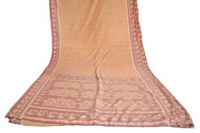 FNC Vintage Yellow Sambalpuri Ikat Sarees Handwoven Art Silk Sari Fabric Antique
