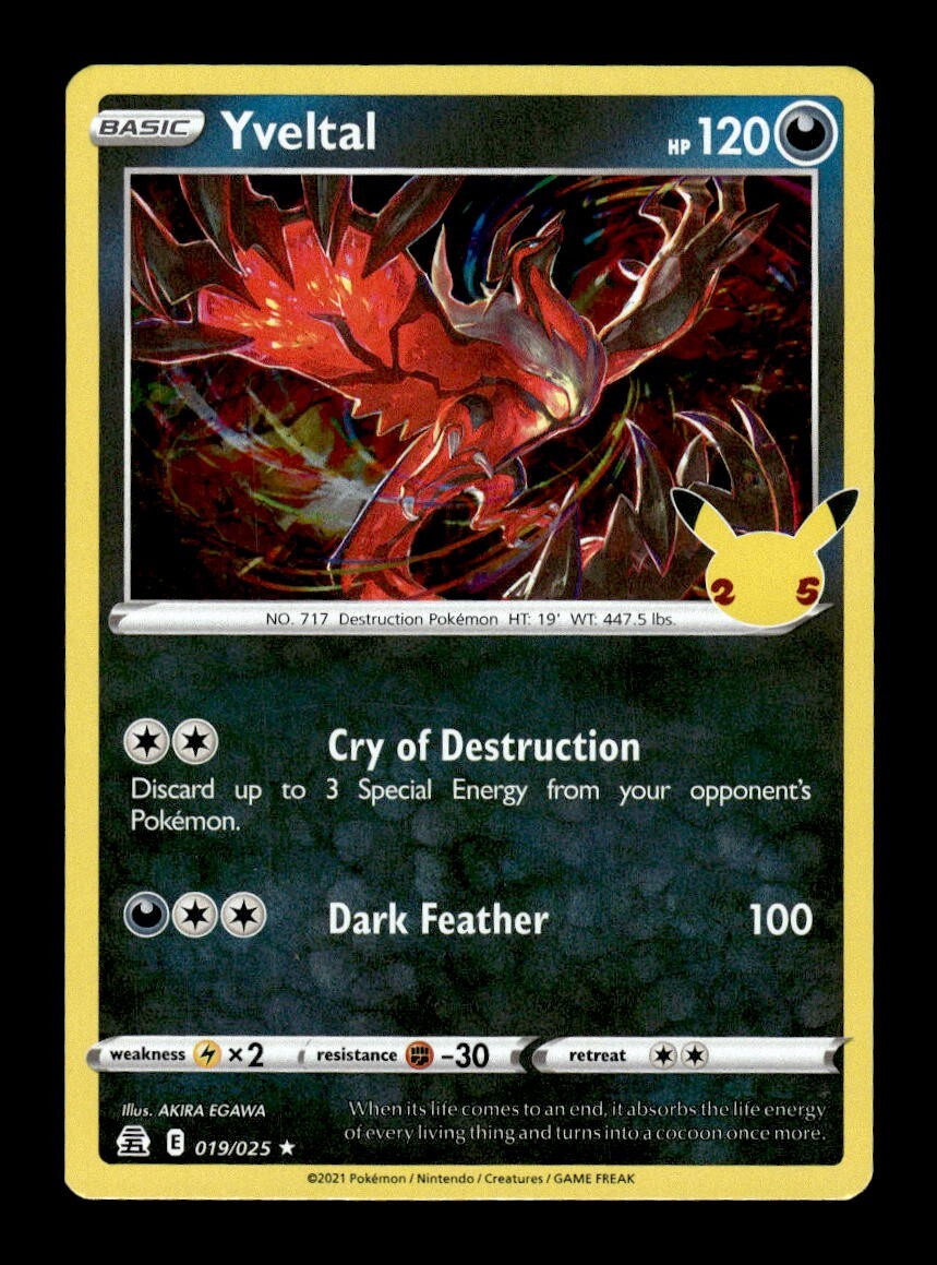 Pokemon Celebrations YVELTAL Holo 19/25