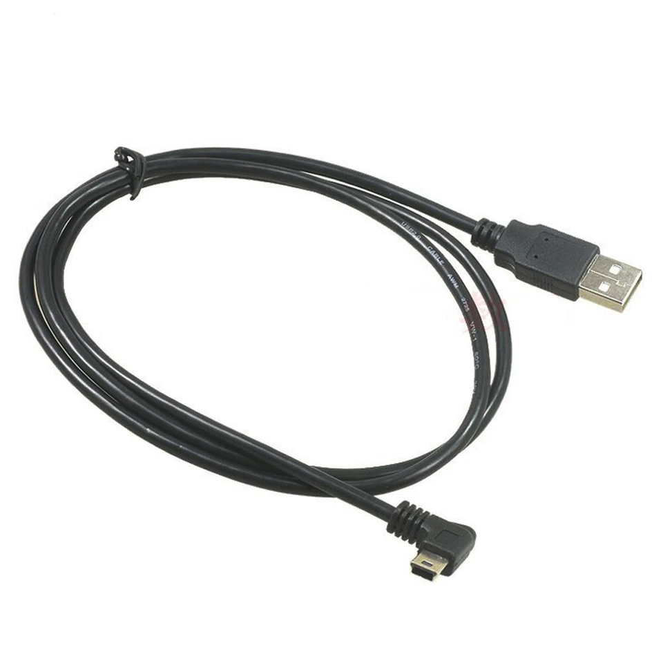 Mini USB Cable Charger Lead Male to Right Angle Mini USB Male Cable 0.3m - 1.5m - Image 2 of 4