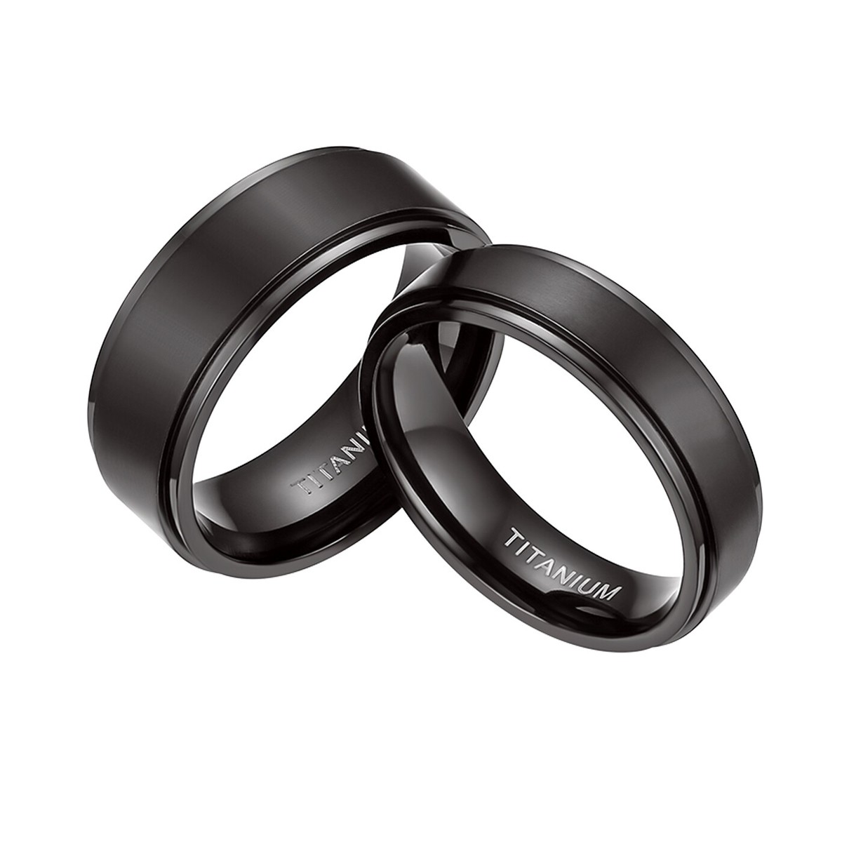 Men's Women's 6mm 8mm Black Titanium Rings Couple Wedding Band Matte  Comfort Fit