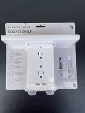 Sharper Image Socket Shelf Cordless Wall 6-Outlet Extender - White
